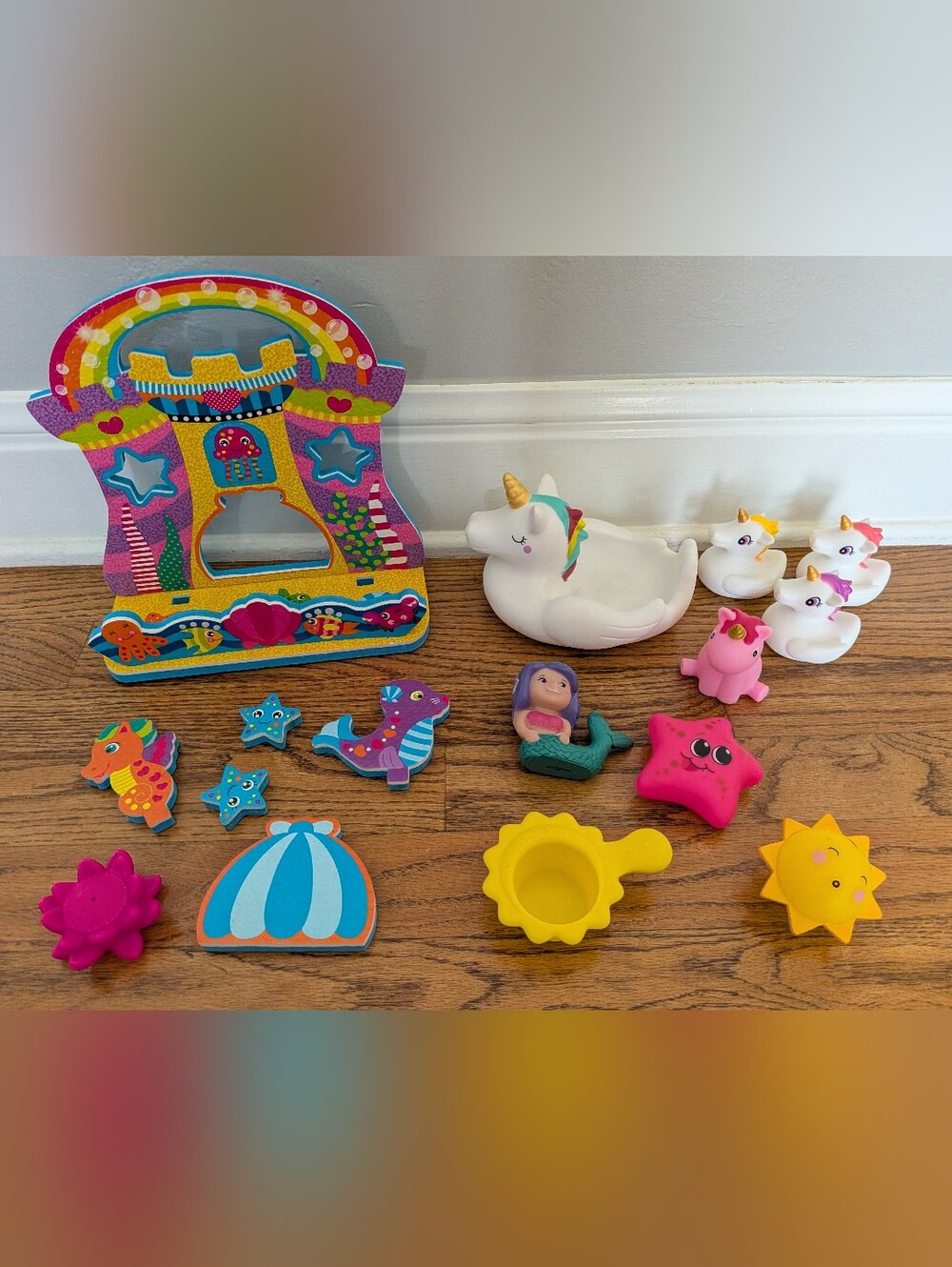 Mermaid and Unicorn bath toy playsets